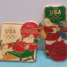 1984 Los Angeles Olympics Collector Pins Coca Cola and Santa Claus