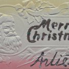 Antique Christmas Postcard Santa Claus Heavily Embossed