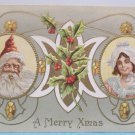 Antique Christmas Postcard Santa Claus Meeker Unposted divided made in USA