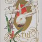 Antique Easter Postcard Rabbit Lillies Unposted Divided Embossed
