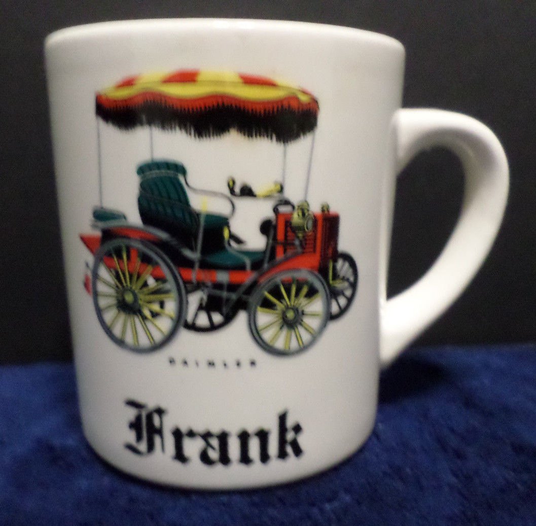 Vintage Coffee Mug Made in England with Daimler Car and the Name Frank ...