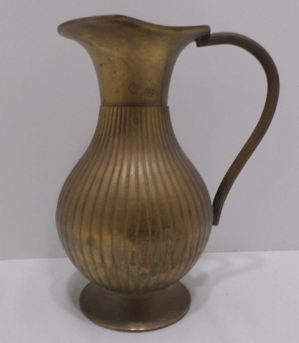 Vintage Solid Brass Water Pitcher