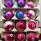 Shiny Brite Christmas Tree Ornaments Two Toned Colored Glass Bulbs made in the USA