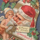 Antique Christmas Postcard Santa Claus Embossed Divided Unposted