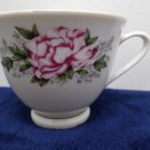 Fine China Tea Cup Pink Rose Decor Accented in 22K Gold Chinese Maker Mark