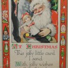 Antique Christmas Postcard  Santa Claus Gibson Art Company Divided Posted USA