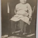 Antique RPPC Postcard Little Girl Sitting in a Chair Small Postcard
