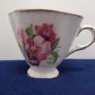 Bone China Tea Cup Purple Flower Accented in 22K Gold made in England