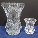 Vintage  crystal vase with matching toothpick holder