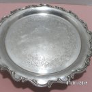 Serving Tray Silver Plated Footed Floral Design Ornate Edges Vintage