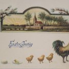 Antique Easter Postcard Baby Chicks Rooster Embossed Unposted Divided