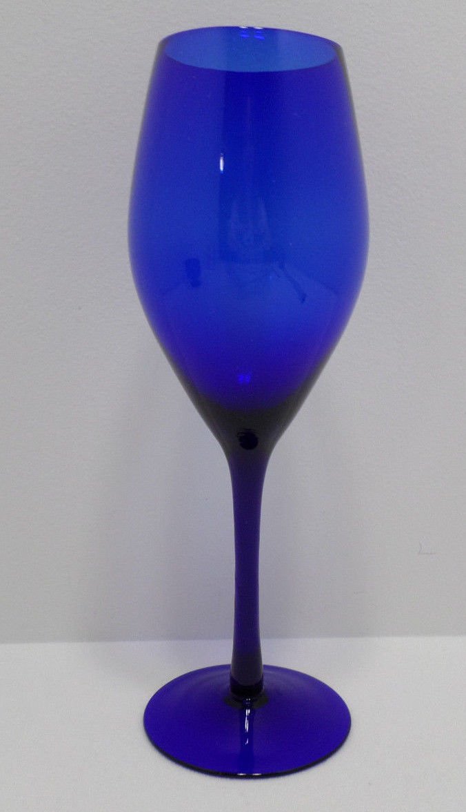 Vintage Wine Glass Cobalt Blue Glass Stemware