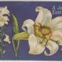 Easter Postcard Baby Chick Lily Floral Design Embossed Posted Divided