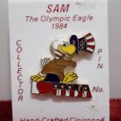 1984 Collector Pin Los Angeles Olympics Sam the Eagle Cloisonne New on Card