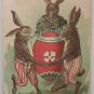 Antique Easter Postcard Humanized Rabbits with an Easter Egg Unposted Divided