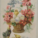 Antique Easter Postcard Baby Chicks Eggs Hen Germany Embossed Posted Divided