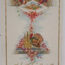 Antique Thanksgiving Postcard Unposted Embossed Divided Glossy