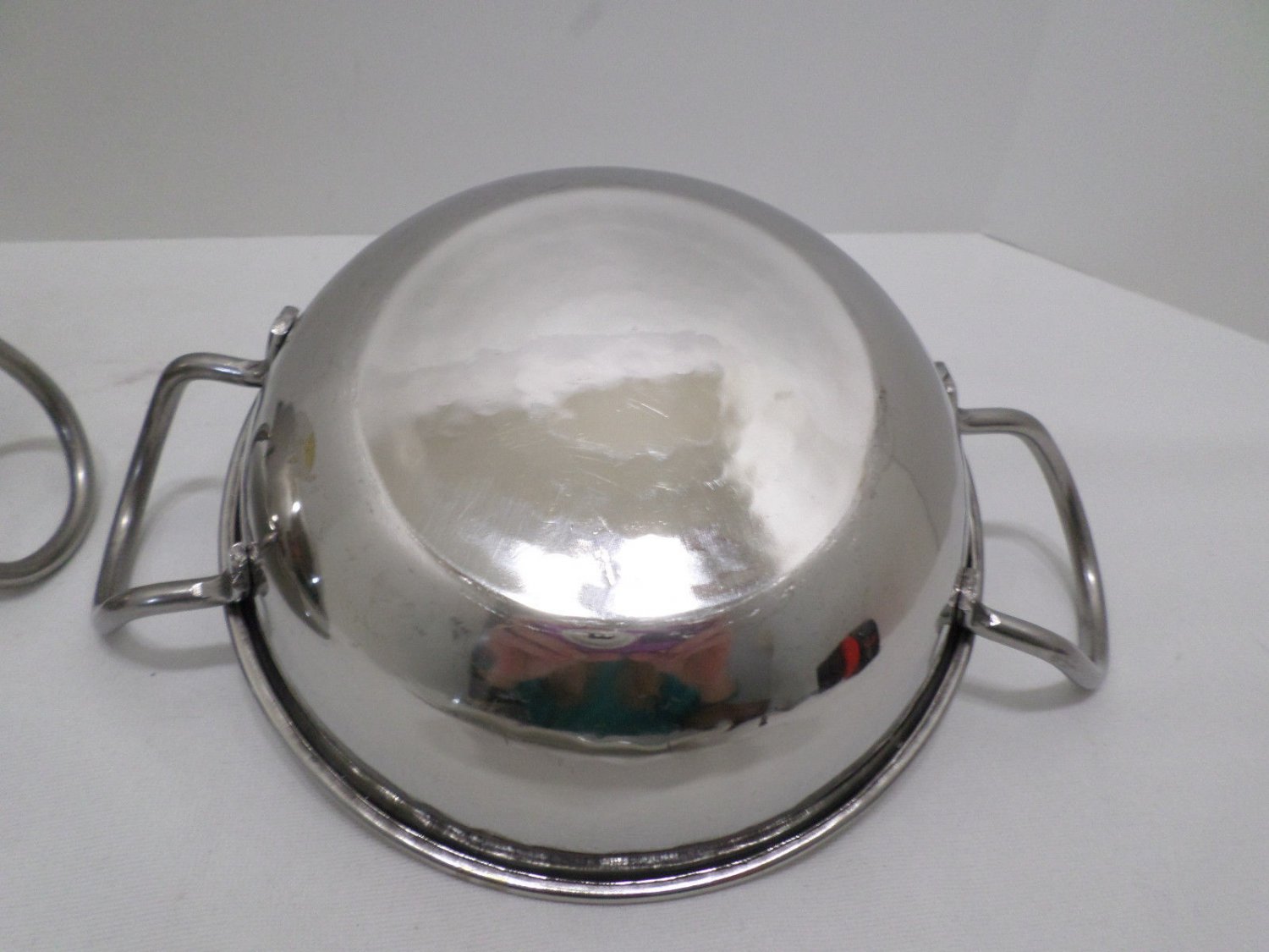 Serving Bowls with Handles Silver Tone Metal Two pieces