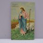 Antique Easter Postcard Jesus holding a Sheep Unposted Divided