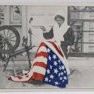 Antique Patriotic Postcard USA Flag Unposted Divided
