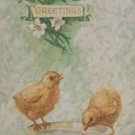Antique Easter Postcard Yellow Baby Chicks Unposted Divided