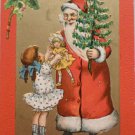 Antique Christmas Postcard Santa Claus Raphael Tuck & Sons Crimson & Gold Posted