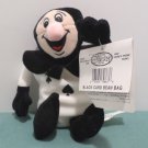 Walt Disney Alice in Wonderland Black Card Bean Bag Plush Toy NWT