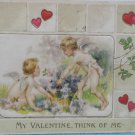 Antique 1910 Valentine Postcard Little Angels Embossed Divided and Posted