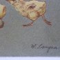 Antique Easter Postcard Yellow Baby Chicks and a Little Girl Langner Embossed