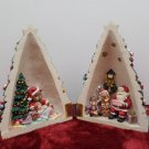 Christmas Tree Figurine Opens up to a Christmas Scene
