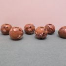 Vintage Beads Brown Ceramic Large 6 pcs