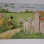 Antique Easter Postcard Humanized Baby Chicks Lamb Embossed Posted Divided