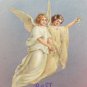 Easter Postcard Angels Posted Divided