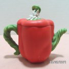 1996 Avon Tea Pot Red Ceramic Apple Figurine
