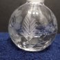 Vintage Perfume Bottle Crystal with Cut Flower and Leaf Design