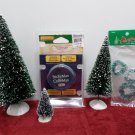 Christmas Village Accessories  2 Studio 56 Trees, 1 Lemax Tree, 3 Wreaths and Colle' Max