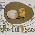 Antique Easter Postcard Chick Hatching Out of an Egg Unposted Divided