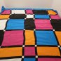 Womens Scarf Wrap Polyester Multi Color Square Design Vintage