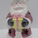 Christmas Figurine Ceramic Santa Claus Holding a Gift