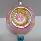 Vintage Christmas Tree Ornament Blown Glass Triple Indent