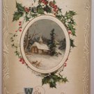 1911 New Year Postcard Holly John Winsch Embossed Posted Divided