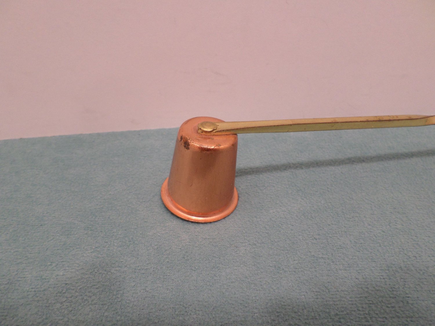 Vintage Candle Snuffer Copper with a Brass Twisted Handle