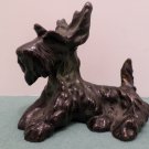 Antique Figurine Solid Brass Scottish Terrier Dog Painted Black made in Austria
