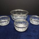 Vintage Salad Bowl Set crystal with Silver Plated Rims 4 pieces