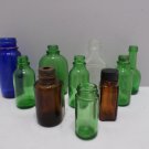 10 Antique Medicine Bottles Screw Top Cobalt Blue Green Brown Clear
