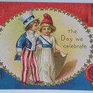 Antique Patriotic Postcard 4th of July U.S. Flag Unposted Divided