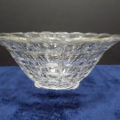 Salad Serving Bowl Clear Glass with a Frosted Fruit Pattern on the Bottom