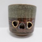 Obori Somayaki Pottery Tea Cup Crackle Pattern Double Walled