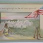 Antique Military Postcard United States Flag Embossed Unposted Divided