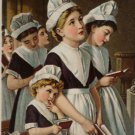 Antique Postcard Orphan Girls by Julius Bien Posted Divided